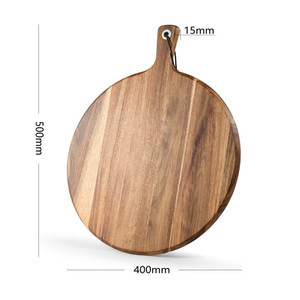 Tagliere Grande per <span class=keywords><strong>Pizza</strong></span> in Legno di Acacia, Rotondo, con Manico, per Servire Salumi, Carne <span class=keywords><strong>e</strong></span> <span class=keywords><strong>Pane</strong></span> - Product Image 2