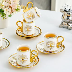 ชุดถ้วยกาแฟสไตล์ยุโรป ถ้วยน้ำ ชุดถ้วยน้ำชาสำหรับจิบน้ำชายามบ่ายที่บ้าน ดีไซน์สร้างสรรค์ - Product Image 5