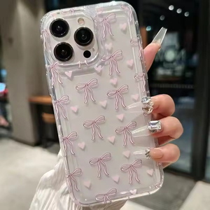 Nueva Funda Transparente con Lazo para Teléfono Móvil <span class=keywords><strong>iPhone</strong></span> 17 16 15 14 Pro Max, Antigolpes, para Chicas y Mujeres - Product Image 6