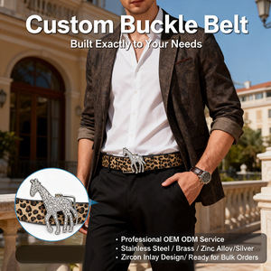 Hebillas <span class=keywords><strong>de</strong></span> Metal con Logotipo Personalizado al por Mayor <span class=keywords><strong>de</strong></span> Fábrica, Hebillas <span class=keywords><strong>de</strong></span> Aleación <span class=keywords><strong>de</strong></span> Zinc con Diseño <span class=keywords><strong>de</strong></span> <span class=keywords><strong>Jirafa</strong></span> para Cinturones Vaqueros Occidentales para Hombres y Mujeres - Product Image 1