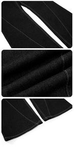 Vaqueros acampanados unisex de denim crudo con patchwork de pata de gallo, estilo vintage Old Money, de cintura media, pierna ancha, largos hasta el suelo, para invierno. - Product Image 3