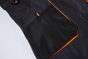 Salopette de travail renforcée pour les genoux, vêtements de travail robustes gris avec plusieurs poches pour la construction - Product Image 4