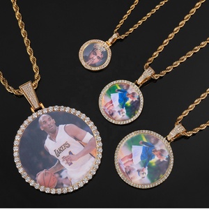 Medalla de oro/platino 9K/10K/14K/18K personalizada-35/45mm Iced Out Hip Hop, diamantes de laboratorio, collar con foto personalizada - Product Image 2