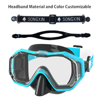 Máscara de Buceo Profesional Ajustable de Silicona con 3 Lentes y Vista Panorámica Amplia, Logotipo Personalizado para Adultos y Niños