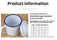 Mug de camping personnalisé en grès écologique, grande capacité 350 ml, avec couvercle à motif, design classique pour boissons. Disponible également en tailles 700 ml et 200 ml.