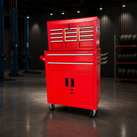 Armoire à outils de garage mobile avec tiroirs verrouillables en acier et portes, capacité de charge de 200 kg, idéale pour l'atelier de bricolage (OEM)