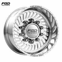 Jantes forgées FGD Custom 222 de 26 pouces, face usinée, concave profond, 10x225, en alliage forgé pour camionnette F-450 pleine grandeur