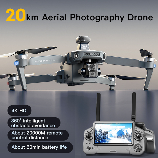 KF100 MAX 8K UHD Photo 4K HD Video Three Axis Gimbal Intelligent Following Shooting Professional Travel Photography RC Drone