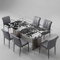 2025 moderne rétro maison salon Table à manger chaises haut de gamme Design épaissi ardoise noire nouveau modèle