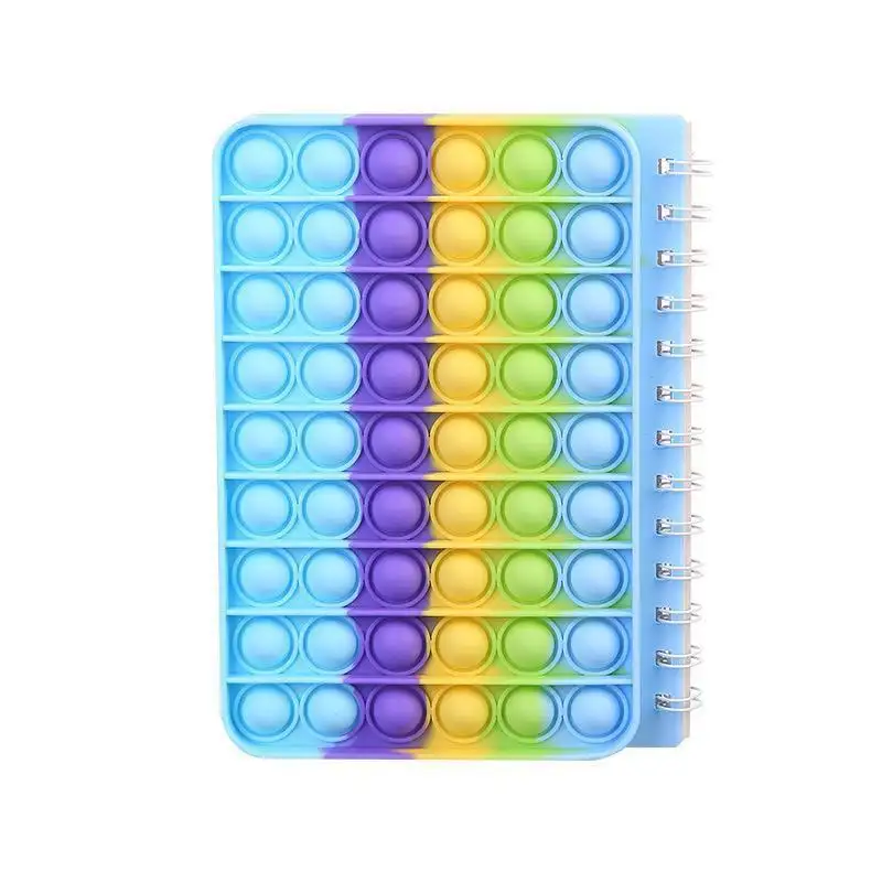 Populer berwarna dekompresi A5 Insert Notepad Bubble Press Notebook dengan silikon Cover untuk siswa