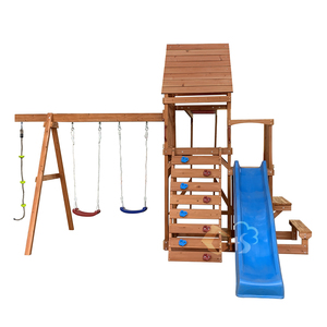 <span class=keywords><strong>Columpio</strong></span> de <span class=keywords><strong>Madera</strong></span> para Niños de Jardín de Infancia, Tobogán de <span class=keywords><strong>Madera</strong></span> para Exteriores con Barra de Mono - Product Image 4