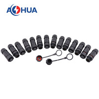 Connecteur DC UL 2 broches M12 à filetage à vis, type fil à fil, circulaire, plastique, mâle/femelle, à souder, connecteur à broches IP67 pour LED