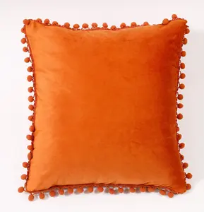 capas de almofadas de seda cor de rosa Suppliers-Capa de almofada lisa para farol, capa decorativa para almofada em veludo lisa 2021