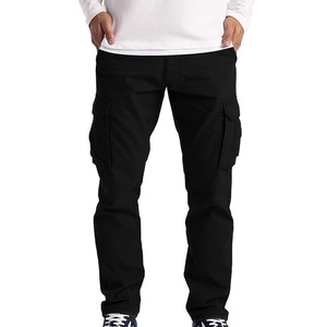 Pantalon de sport décontracté pour homme, léger, multi-poches, coupe droite, cargo, pantalon d'extérieur, matière de qualité supérieure, devant plat, teinture unie - Product Image 3