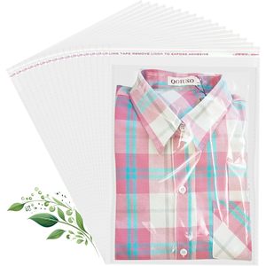 9x11 Inch Clear <b>Plastic</b> Shipping <b>Bags</b> 100 Pack Self Sealing For Clothing <b>Storage</b> Organizing Closet Use - Product Image 1