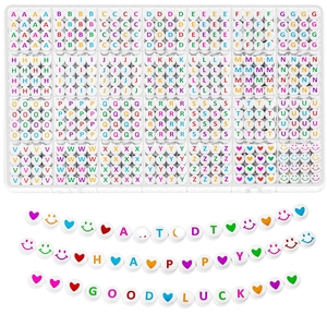 A-Z akrilik alfabet nomor manik-manik DIY Kit perhiasan membuat gelang manik-manik promosi bisnis hadiah gelang manik-manik - Product Image 4