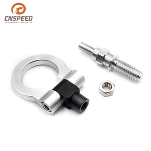 CNSPEED Aluminum Tow <b>Hook</b> European Style Round Black 1 Mounting Hole For <b>Car</b> Front Bumper - Product Image 3