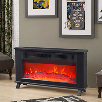 Chauffage d'appoint à flamme simulée 3D, radiateur électrique multi-niveaux avec télécommande, chauffage par tube à air chaud à sortie supérieure
