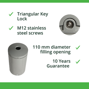 ถังขยะ70L สำหรับถนนในเมืองพื้นผิวเรียบพร้อมที่เขี่ยบุหรี่และฐานคอนกรีต - Product Image 3