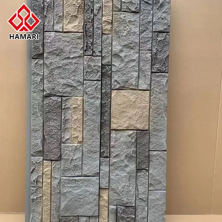 Matte PU Stone Polyurethane Artificial Stone Wall Stones Decor Build Wall For Block