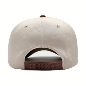 Casquettes de baseball unisexes entièrement personnalisées en gros, 5 panneaux, brodées, en tissu de coton, taille ajustable, bicolores, pour le sport - Product Image 5