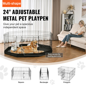 Corralito plegable de metal para perros con 8 paneles, recinto para mascotas con suelo de tela Oxford, valla para perros para animales pequeños - Product Image 3