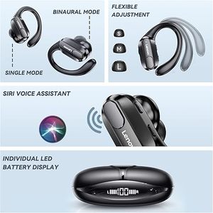 สำหรับเลอโนโว ธิ้งพลัส XT80 หูฟังไร้สายแบบสปอร์ต จอแสดงผล LED ลดเสียงรบกวน ตะขอเกี่ยวหู เล่นได้นานถึง 6 ชั่วโมง - Product Image 4
