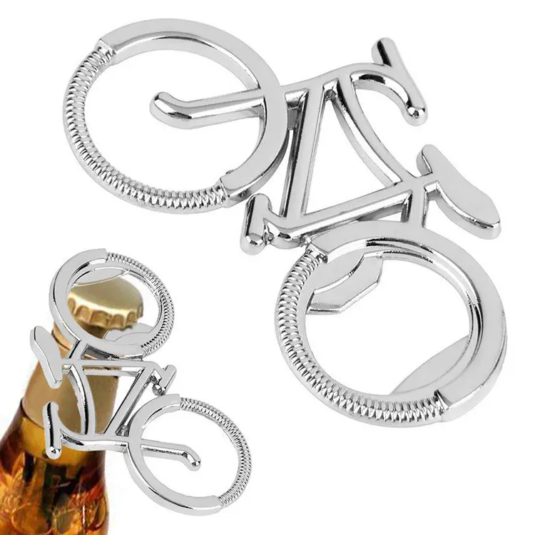 Hot Sale Mini Bike Shaped Bottle Opener key ring custom logo Metal giveaway gift bicycle racing Key holder Keychain