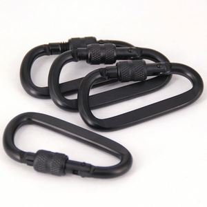 Custom Logo Heavy Duty Locking Ring <b>Clips</b> <b>Hook</b> Safety Screw Gate Aluminum D Shaped Carabiner <b>Clip</b> - Product Image 6
