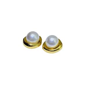 22505DIY Pearl Accessories S925 Silver <b>Stud</b> <b>Earrings</b> with 6-7mm Round Beads Hollow <b>Holder</b> for Ear Nail Concealer - Product Image 4