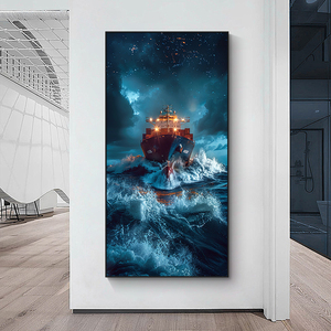 Luxe haut de gamme moderne Marine bateau conception toile peinture salon maison bureau décoration impression cristal porcelaine peinture - Product Image 1