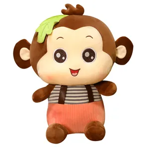 China factory wholesale 25cm cute soft monkey down cotton stuffed plush toys Pink / brown baby safety doll custom logo