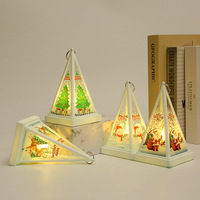 Lanterne de Noël de style tente, lumière LED triangulaire, scènes hivernales fantaisistes pour une ambiance festive ludique, lampe LED de Noël