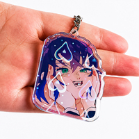 Porte-clés personnalisé en acrylique avec photo numérique, impression UV, hologramme, étanche, pour femmes, accessoires de sac, dessin animé, promotion entre amis