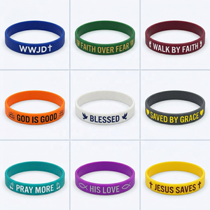 Braccialetti in Silicone Personalizzati WWJD con Incisione e Colorazione, Senza BPA, Confezione da 500 Pezzi <span class=keywords><strong>per</strong></span> <span class=keywords><strong>Regali</strong></span> di Gruppi Giovanili e Retratti in Chiesa - Product Image 1