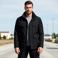 Veste tactique pour homme avec fermeture éclair, longue, coupe-vent, respirante, à séchage rapide, coutures renforcées pour la randonnée en plein air, le camping