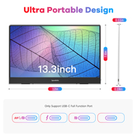 Moniteur portable 13.3 pouces, écran portable léger ultra mince pour MacBook pour ordinateur portable Dell XPS, écran Full HD 1080 IPS