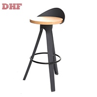 Chaise de cuisine moderne noire, tabouret de bar, chaise haute, meubles DHF Chine