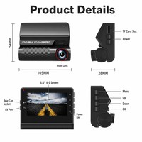 Cámara para Auto 4K con WiFi, Grabación de 24 Horas, Sensor G, Mini Caja Negra para Auto, Cámara de Doble Lente Delantera y Trasera 4K, Venta al Por Mayor