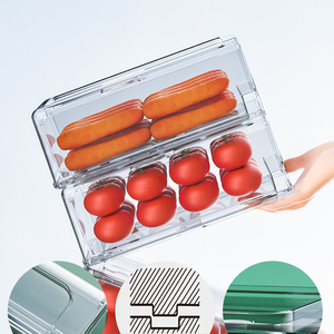 Younai Fridge Storage Bins Stackable Kitchen Refrigerator Organizer Bins Food Container Freezer Storage Bins For Refrigerator