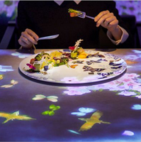 Table de projection interactive pour restaurant, nouveau design, avec alimentation 110V/220V, garantie 12 mois, usage commercial