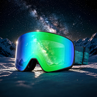 Dacheng Lunettes de ski magnétiques sans monture en TPU pour adultes, grandes, avec verres anti-buée double couche UV400 pour sports de neige