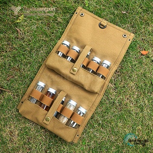 กระเป๋าใส่ขวดเครื่องปรุงอาหารสำหรับทุกฤดูกาล ยี่ห้อแคนวาส เหมาะสำหรับการตั้งแคมป์ ปิกนิก บาร์บีคิวกลางแจ้ง  ใส่ขวดได้ 8 ขวด พร้อมกล่องจัดระเบียบ - Product Image 2