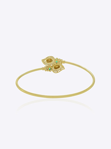 Brazalete Danta Gems Ira Petal, Inspirado en Flores, Elegante, Hecho a Mano, Tono Dorado, Diseño de Autor, Brazalete de Lujo, Moda Étnica - Product Image 3