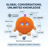 Juguete de Peluche Interactivo Inteligente con IA ChatGPT, Color Naranja Vibrante, para Contar Historias para Dormir, con Más de 60 Idiomas, Peluche Personalizable con USB-C, Cuteyeah