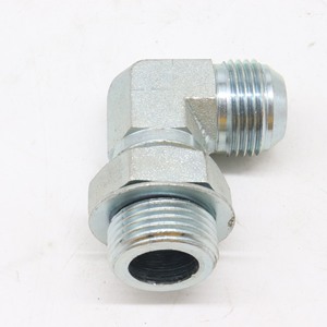 Raccord coudé hydraulique en acier inoxydable, filetage mâle à 90 degrés, connecteur zingué - Product Image 3