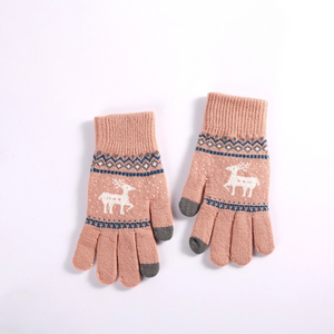 À la mode Hiver Xmas Jacquard Cerf Laine Tricoté Gants Stretch Cachemire Magique Gants Sports Quotidien Parties Écrans Tactiles - Product Image 2
