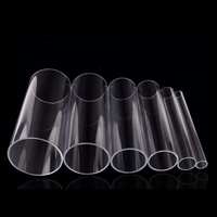 Tiantian — Tube carré en plastique acrylique clair, Transparent, haut, grand diamètre, plastique acrylique