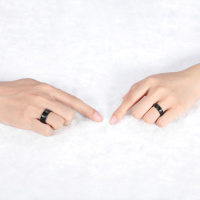 Bague en Titane Noir Brossé OAHLAN Prête à l'Expédition, 6MM 8MM, Alliance de Mariage et Bague de Fiançailles pour Homme et Femme