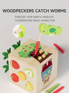 Nuevo Juguete Educativo Multifuncional de Madera con Forma de Zanahoria para Niños, para Jugar a Jalar la Zanahoria y Atrapar Insectos, con Combinación de Formas - Product Image 5